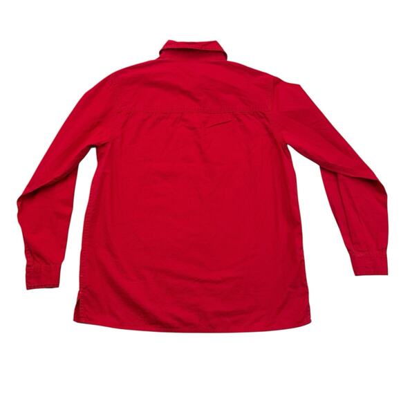 Vintage Christmas Shirt Womens Small S Red Reindeer Button Up Long Sleeve - Picture 2 of 11